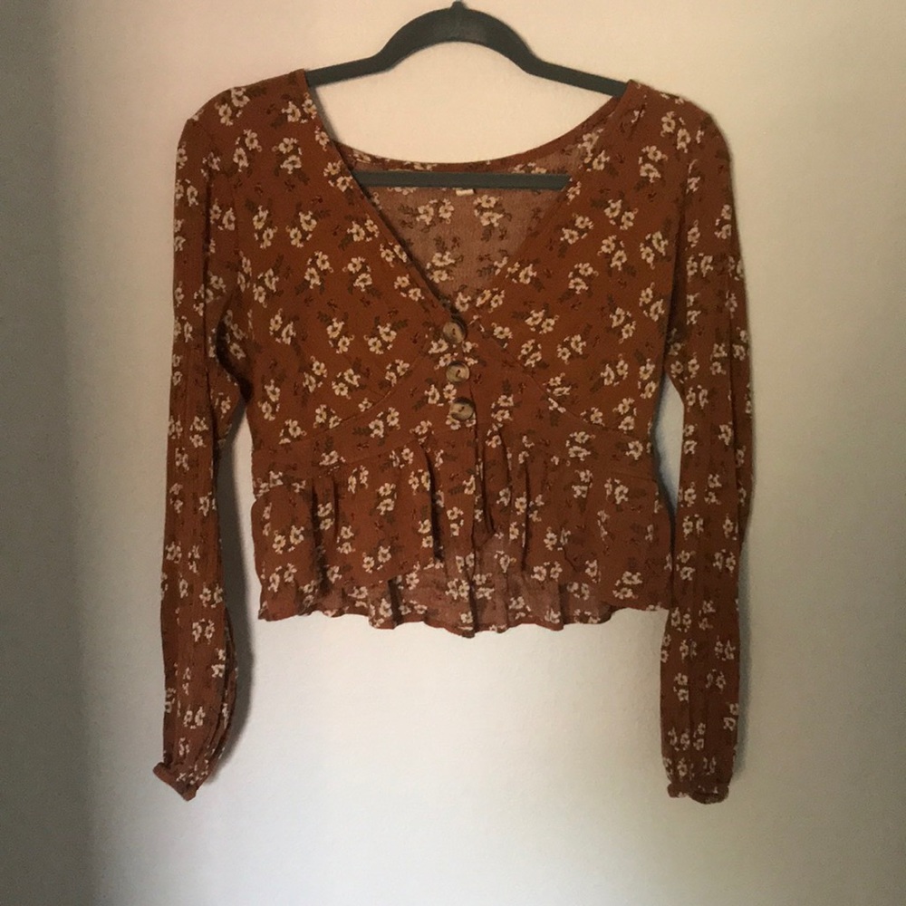 Sky & Sparrow Cropped Blouse